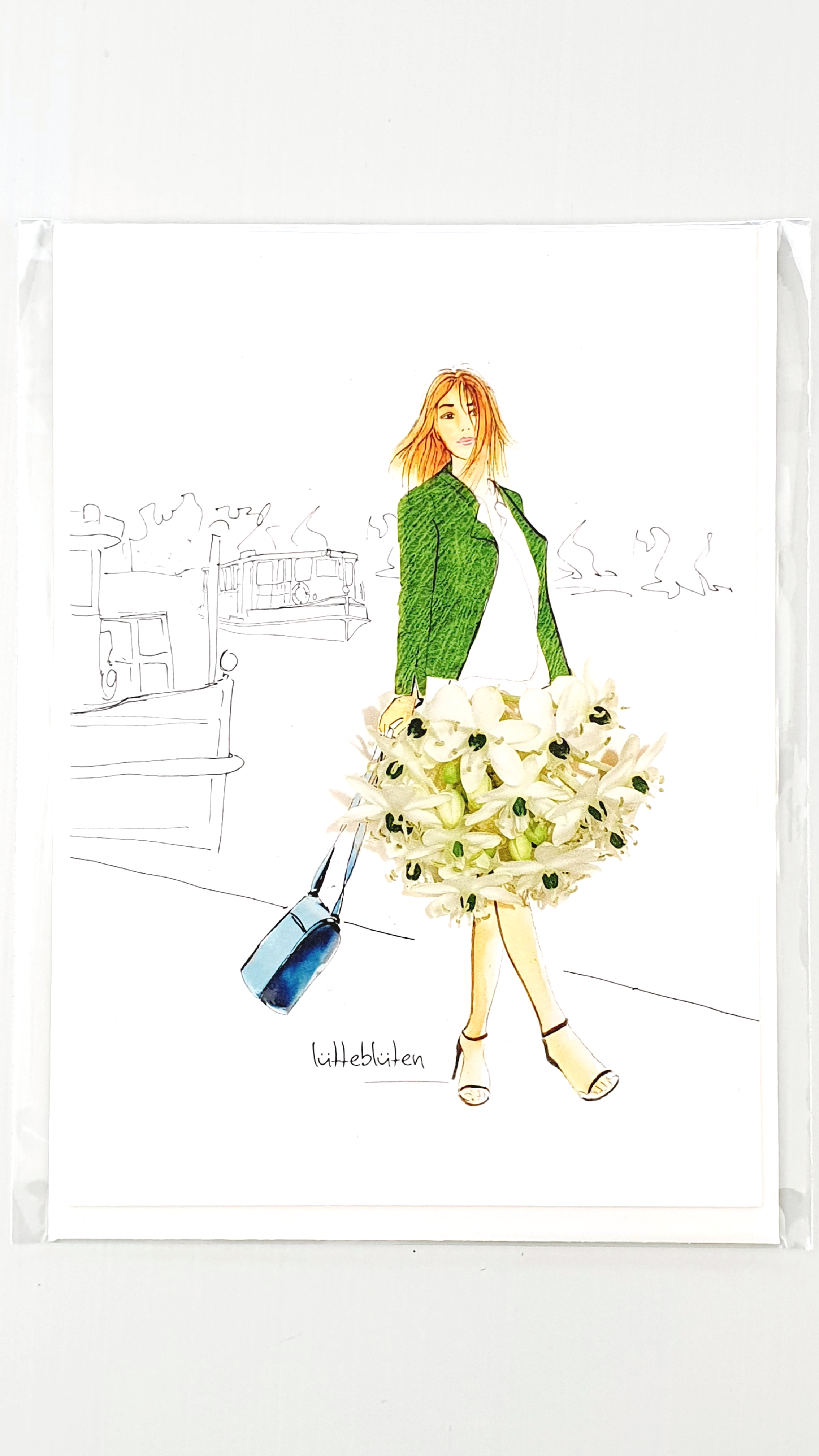 Grußkarte "Flanieren an der Alster" inkl. Umschlag