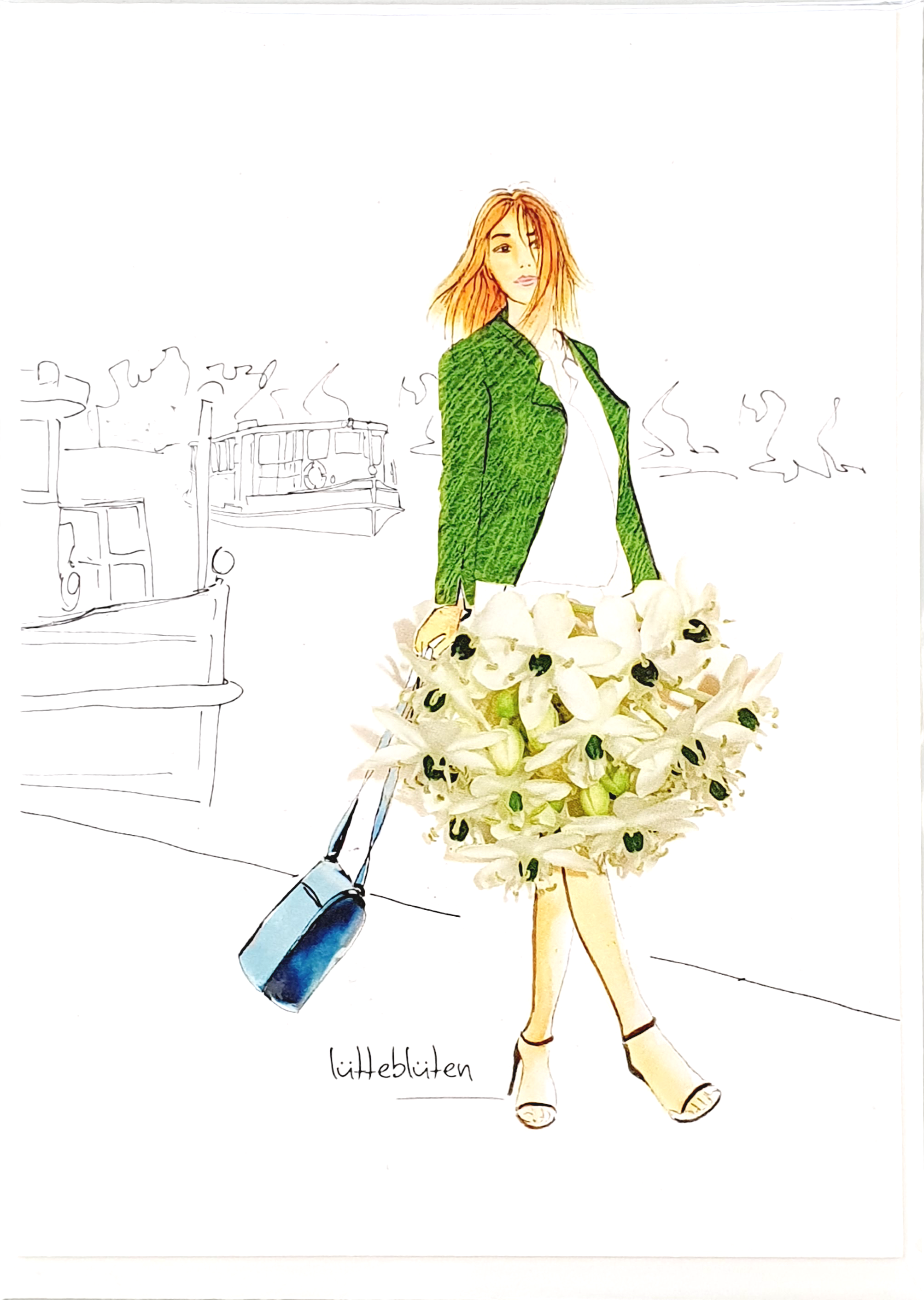 Grußkarte "Flanieren an der Alster" inkl. Umschlag