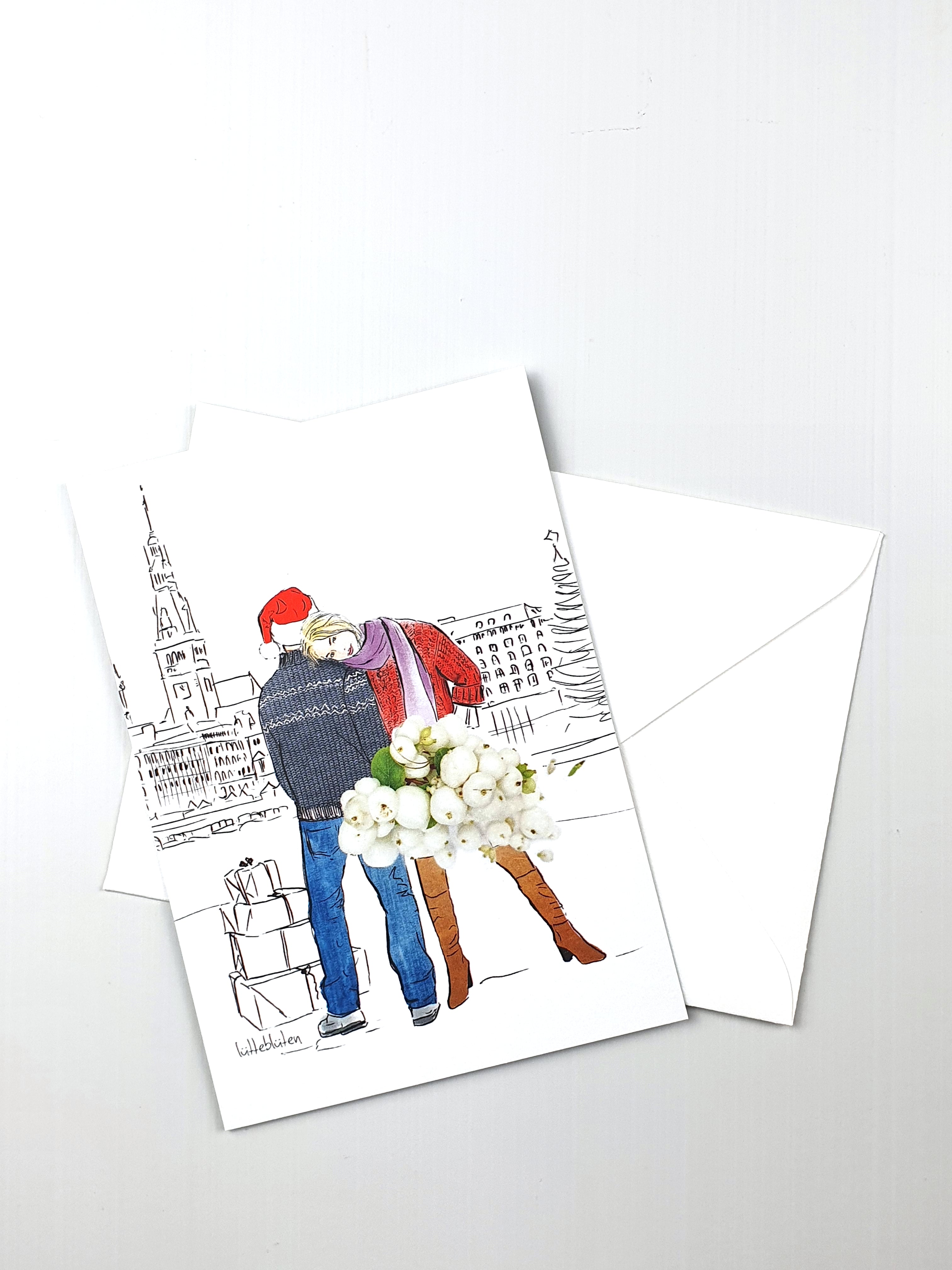 Grußkarte "Weihnachten in der Stadt" inkl. Umschlag