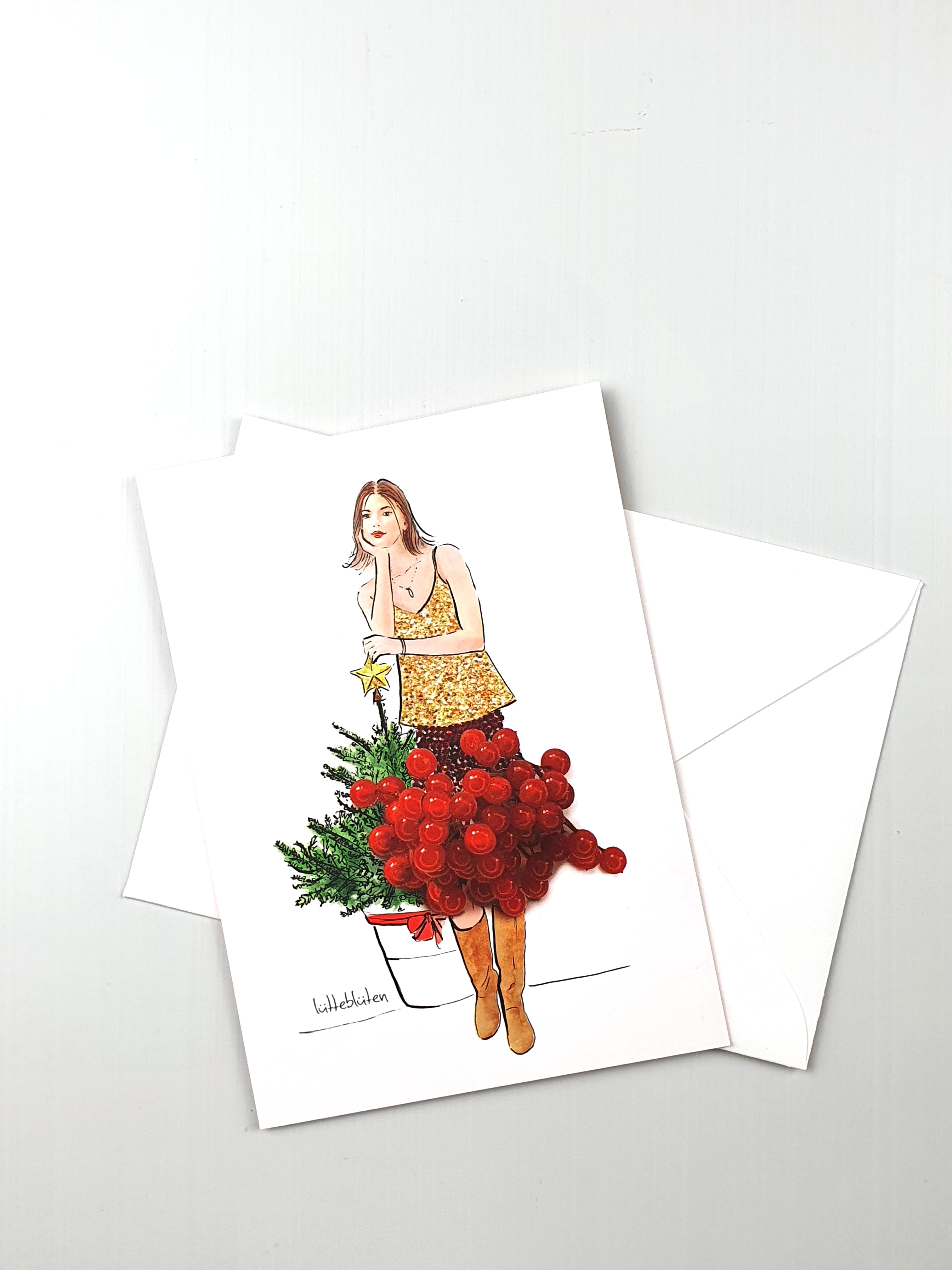 Grußkarte "Warten auf Weihnachten" inkl. Umschlag