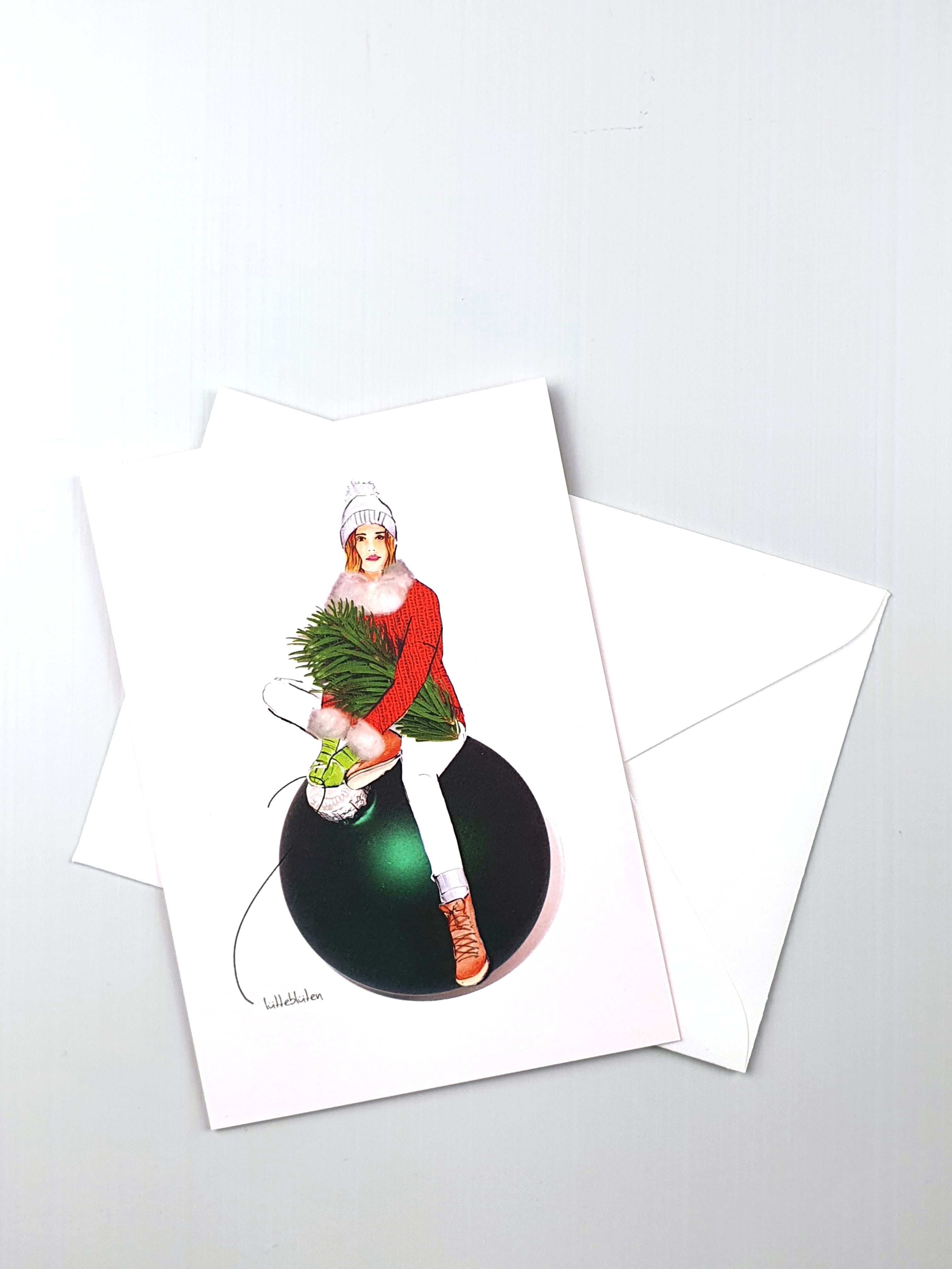 Grußkarte "Fröhliche Weihnacht überall" inkl. Umschlag