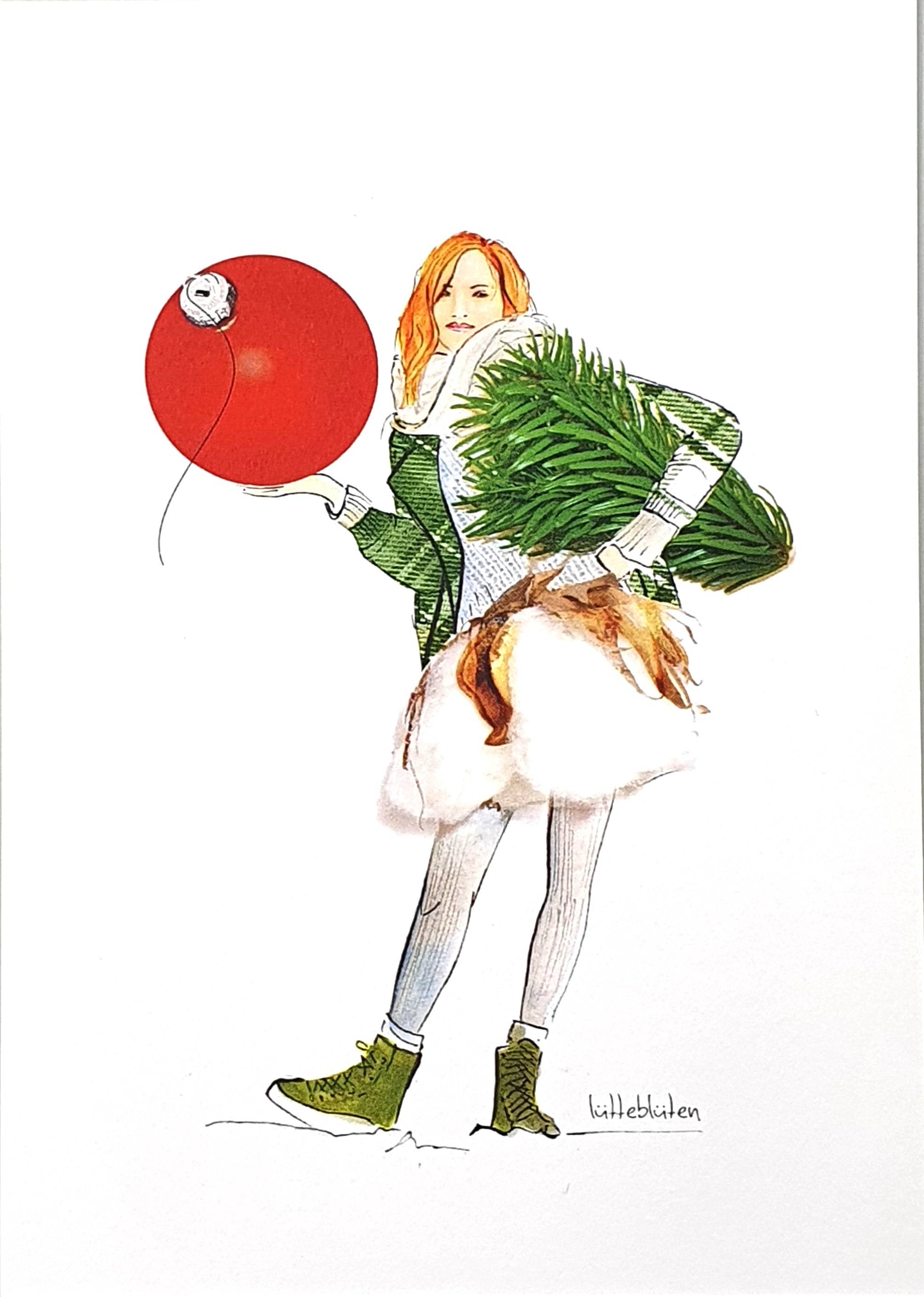 Grußkarte "Oh Christmastree" inkl. Umschlag