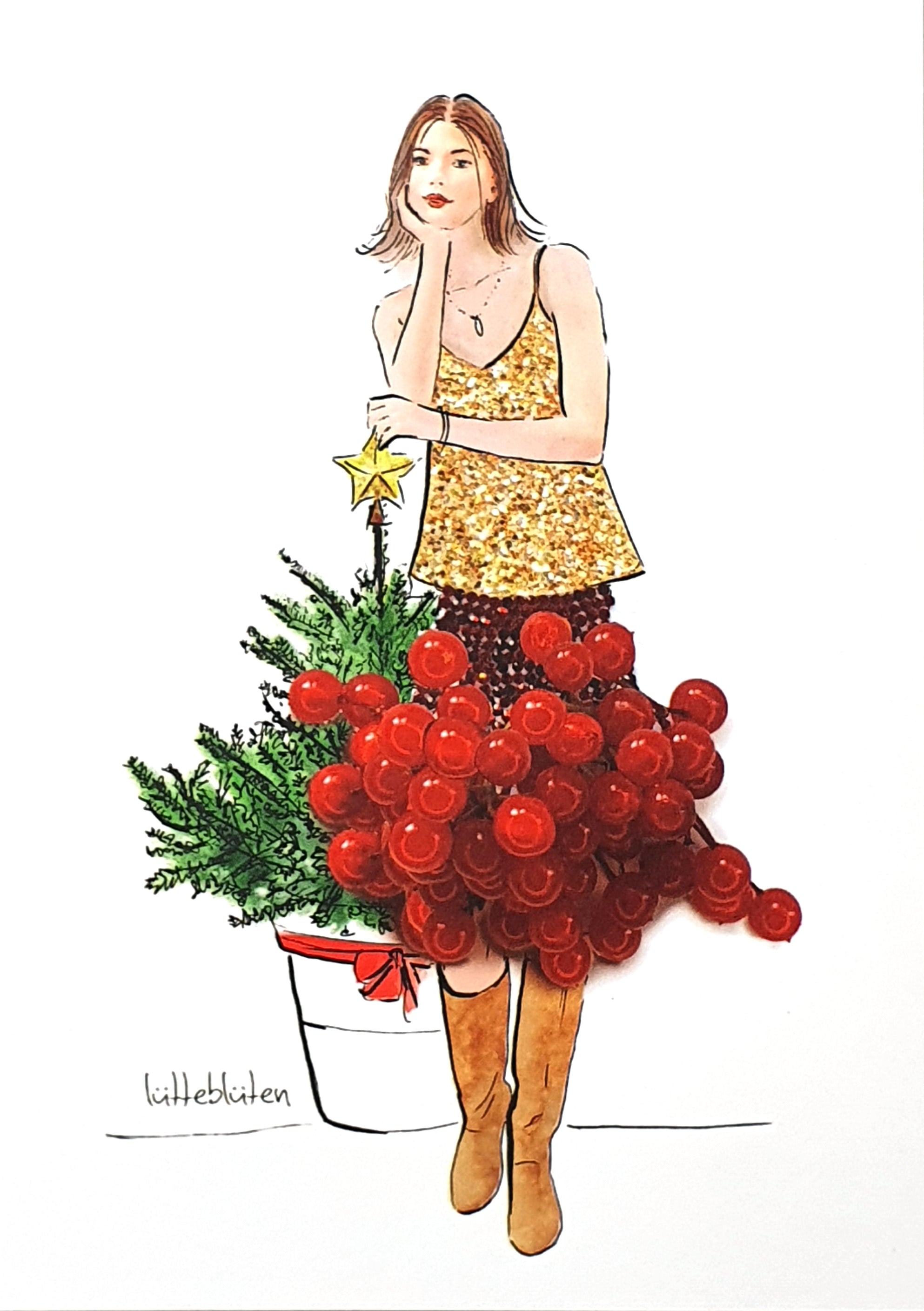 Grußkarte "Warten auf Weihnachten" inkl. Umschlag