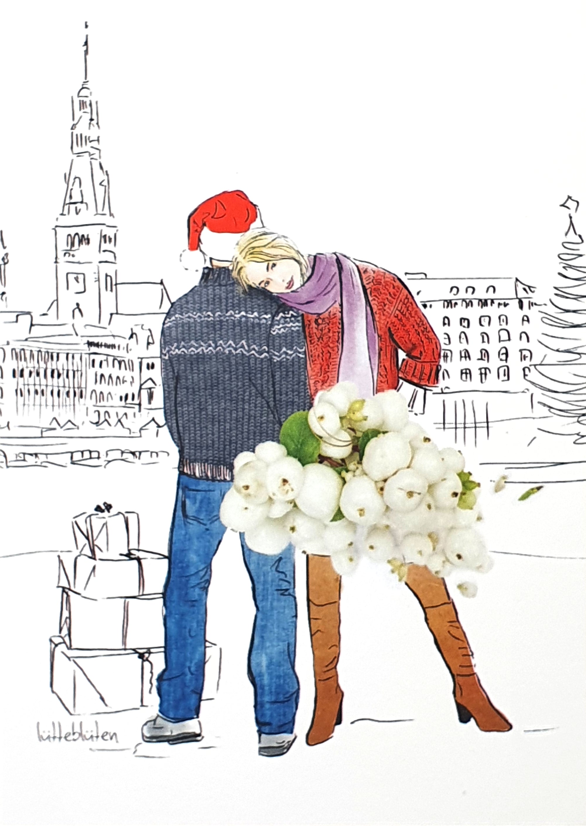 Grußkarte "Weihnachten in der Stadt" inkl. Umschlag