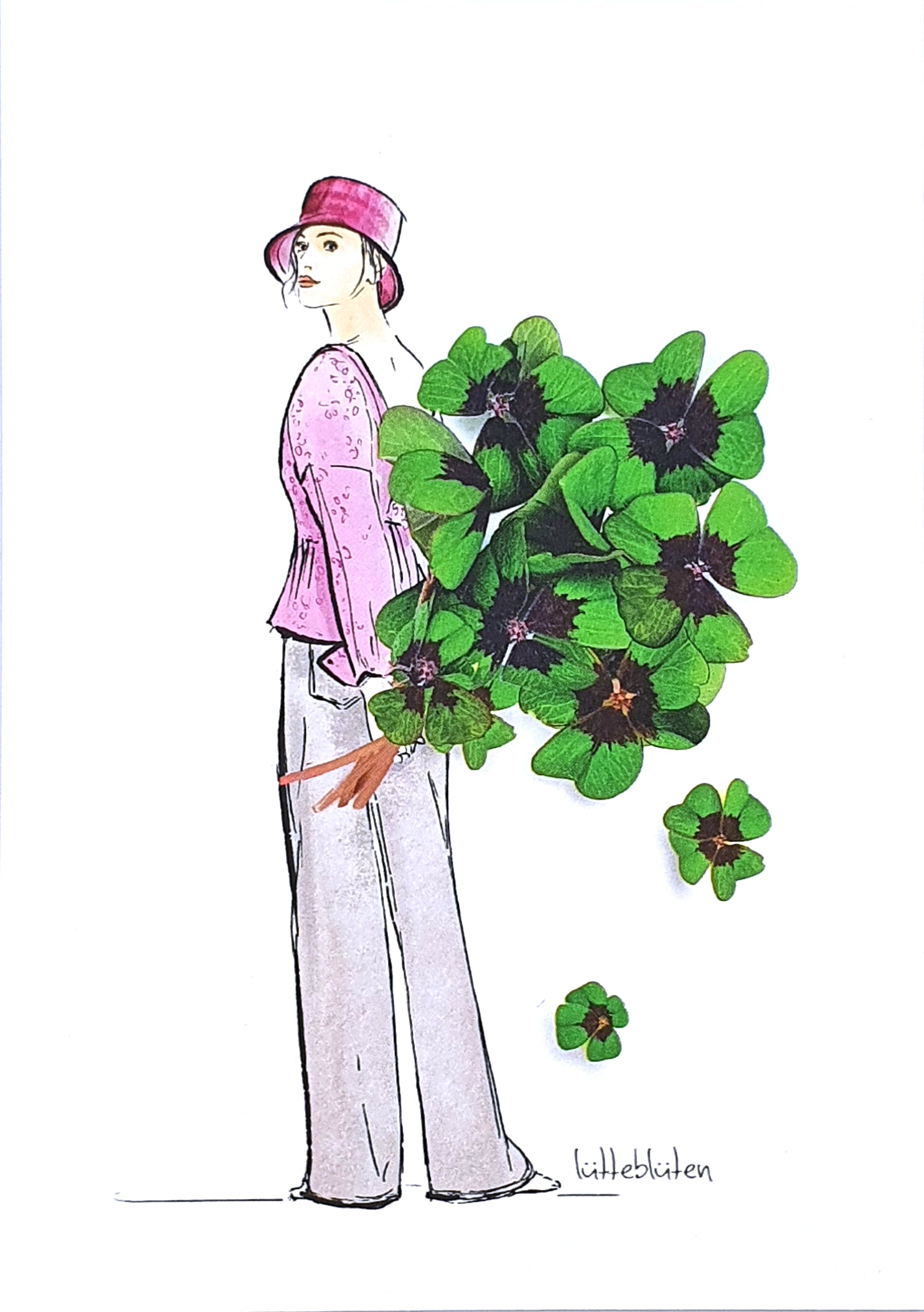 Grußkarte "Glücksklee" inkl. Umschlag